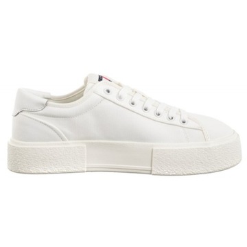 Buty Sneakersy na Platformie Tommy Hilfiger Foxing Sneaker Ecru Białe