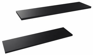 Półka wisząca ścienna niewidoczna do salonu na książki 2x80 cm czarna