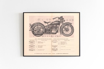 Stary Plakat Harley Davidson 1930r. 50x40cm