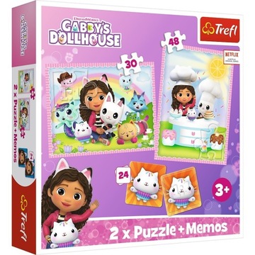 KOCI DOMEK GABI 2W1 GRA MEMO MEMORY + PUZZLE