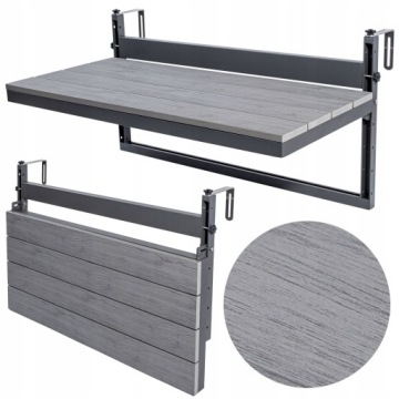 STOLIK BALKONOWY SKŁADANY NA BALKON TARAS BALUSTRADĘ WISZĄCY REGULOWANY