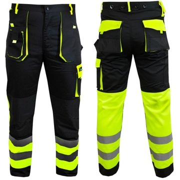 SPODNIE ROBOCZE ODBLASKOWE Hi-Vis - ADMIRAL - M 50