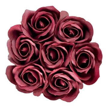 ЦВЕТОЧНАЯ КОРОБКА С МЫЛЬНЫМИ ЦВЕТАМИ ПОДАРОЧНЫЕ ЦВЕТЫ МЫЛЬНЫЕ РОЗЫ ВЕЛЮРОВАЯ КОРОБКА