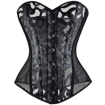 Sexy Mesh Leather Corset Gothic Bustiers Corsets W