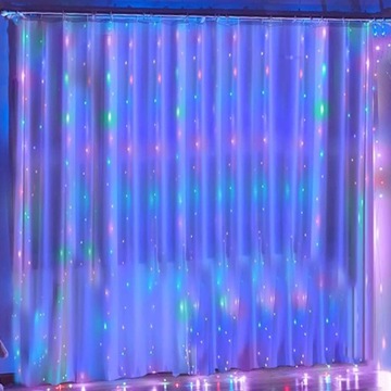ЛАМПЫ СВЕТОВАЯ ЗАВЕСА РАЗНОЦВЕТНЫЕ ICILS СВЕТОВАЯ ГИРЛЯНДИЯ USB 300LED + ПУЛЬТ ДИСТАНЦИОННОГО УПРАВЛЕНИЯ