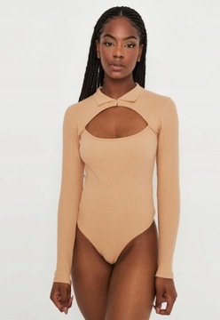 MISSGUIDED KLASYCZNE PRĄŻKOWANE BODY XXS