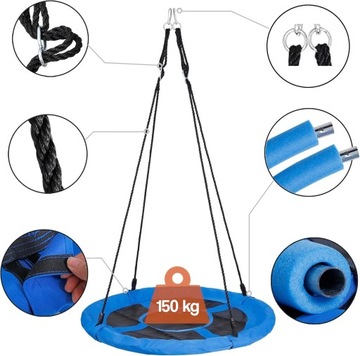 Стеро -гнездовый сад свинг для детей высотой 100 см высотой 150 кг xxl