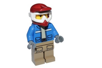 R3*LEGO FIGURKA cty1294 RATOWNIK MOTOCYKLISTA KASK GOGLE, NOWY
