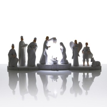 СОВРЕМЕННЫЙ Рождественский вертеп - С ПОДСВЕТКОЙ - 11,5 см