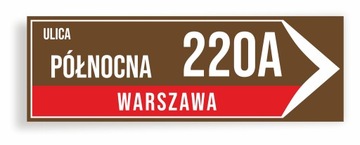 Tabliczka na ogrodzenie tablica ADRESOWA Numer DOMU 60x20 cm PCV Numer DOMU