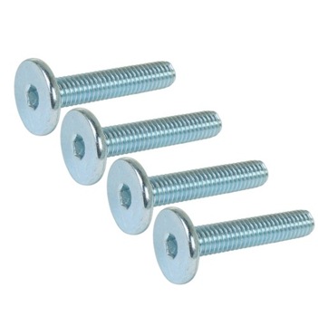 100x wkręt metryczny M6 x 30 mm ocynk biały z łbem walcowym, śruba meblowa