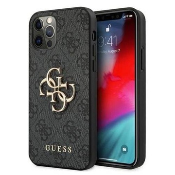 GUESS 4G BIG METAL LOGO ETUI DO IPHONE 12 / 12 PRO B