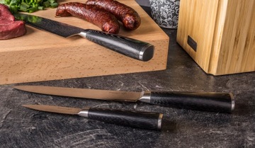 5 noży kuchenne Damascus Santoku uniwersalny szefa