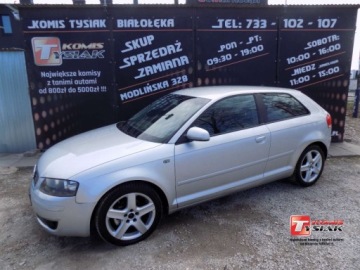 Audi A3 8P Hatchback 3d 2.0 FSI 150KM 2004 Audi A3 3-drzwiowe BIALOLEKA 2.0 Benzyna (150 KM) AUTOMAT, 2004r. KOMIS