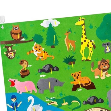 Доска для рассказов из фетра, настенная подвеска для раннего образования, подвесная развивающая игрушка-зоопарк