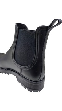 БОТИНКИ РЕЗИНОВЫЕ ЖЕНСКИЕ, ЧЕРНЫЕ, размер 37