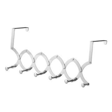 крючки над дверью, телескопическая складная вешалка из нержавеющей стали, 6 больших крючков