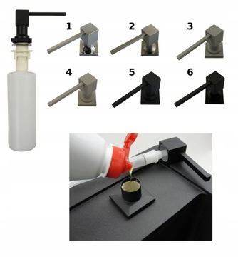 DOZOWNIK MOSIĘŻNY_GRANITOWY_DO ZLEWU/BLATU KWADRAT