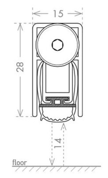 Uszczelka opadająca próg opadający 1130 mm