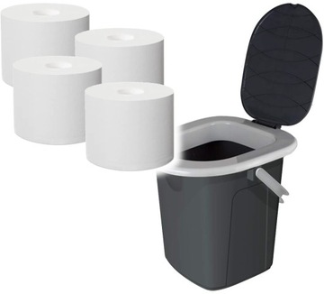 BRANQ - Toaleta turystyczna przenośna WC na działkę 22 L + 4x papier VELVET