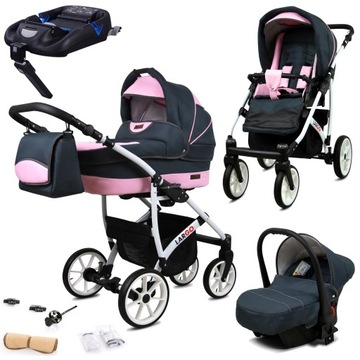 Wózek 4w1 dziecięcy BabyLux Largo + baza ISOFIX
