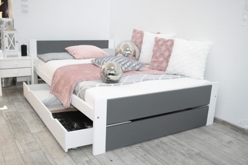 Кровать ЛЕА 160х200 белый СЕРЫЙ каркас для спальни
