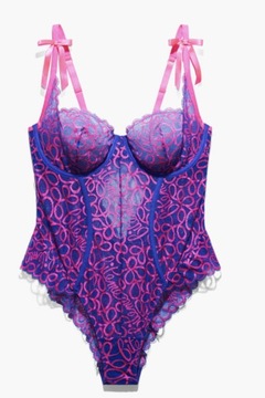 A17* Savage X Fenty Ribbon Writing Lace Teddy M