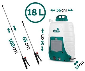 Электрический ранцевый аккумуляторный опрыскиватель 18л LANCA 100см
