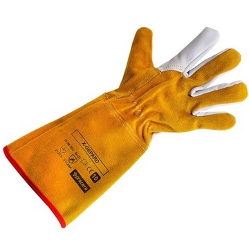 RĘKAWICE SPAWALNICZE X-GEPARD DŁUGIE R.10 SKÓRA