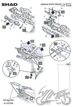 3P SHAD БОКОВАЯ РАМА ДЛЯ YAMAHA TRACER 900