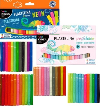 ZESTAW KIDEA PLASTELINA NEONOWA + PASTELOWA 48SZT.