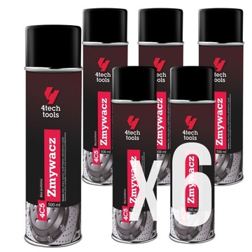 6x Zmywacz Do Hamulców Odtłuszczacz Do Tarcz 500ml PL 4tech 4techtools