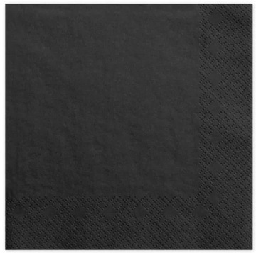 Serwetki Czarny Czarne 33x33 cm Urodziny Ślub