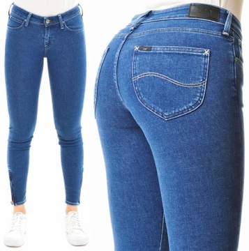 LEE spodnie skinny blue SCARLETT CROPPED W27 L33