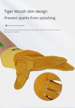 Welding Gloves Two Layer Cowhide Wear-resistant
