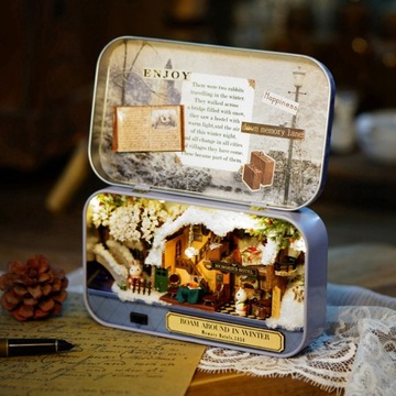 Миниатюрный дом DIY КОМНАТА LED BOX