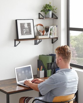 3 шт. НАБОР ПОДВЕСНЫХ ПОЛОК LOFT ПРОМЫШЛЕННЫЙ ДЕРЕВЯННЫЙ НАБОР ПОЛОК В РУСТИКЕ