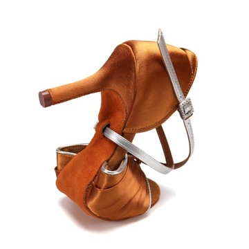 BUTY DO TAŃCA TANECZNE SUBTELNE LATINO BRĄZ 8,5cm