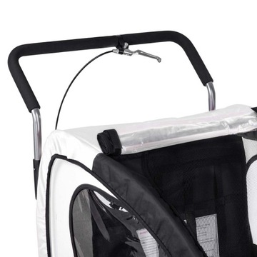 Велосипедный прицеп SAMAX 2in1 Jogger - белый/черный - серебристая рама