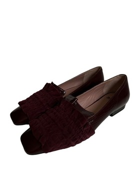 JIL SANDER бордовые лакированные балетки, размер 37