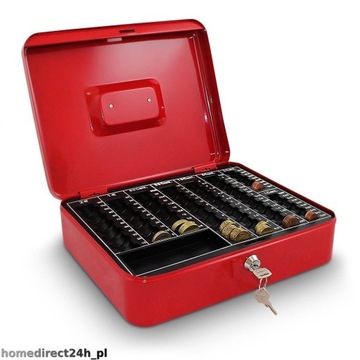 КАССЕТА ДЛЯ ДЕНЕГ, МЕТАЛЛИЧЕСКИЙ СЕЙФ, 30 СМ, КРАСНЫЙ