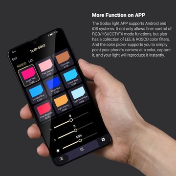 Godox TL60 Полноцветный ламповый светильник RGB 2500K-6500K