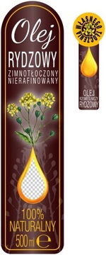 OLEJ RYDZOWY - Etykieta 500ml, naklejka 10szt.