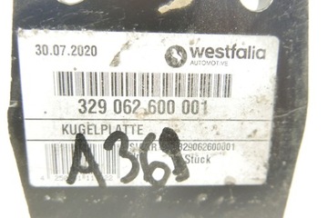 Фаркоп, кованый шар, 4 винта WESTFALIA LOWER, расстояние 3 см, 83x56