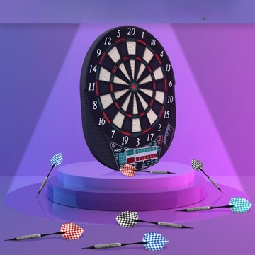 DART TABLICA ELEKTRONICZNA TARCZA DO DARTA GRY W RZUTKI 12x LOTKI BULL V3