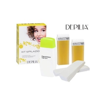 Depilia Podgrzewacz + 2 woski miod. 100ml + paski
