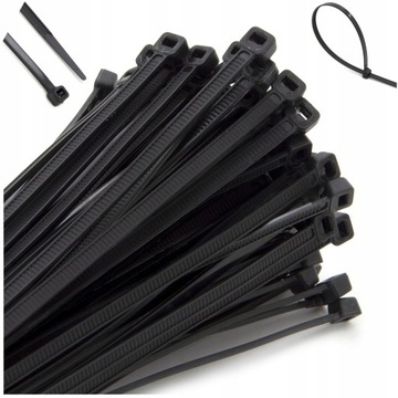 DŁUGIE OPASKI ZACISKOWE DO KABLI TRYTYTKA TRYTKA 7,5X500mm 100szt. CZARNE