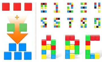 Магнитные блоки 3D КУБИКИ строительные кубики GIGA SET