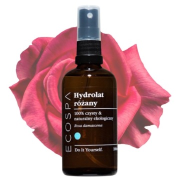 NATURALNY EKO HYDROLAT RÓŻANY WODA RÓŻANA Z RÓŻY DAMASCEŃSKIEJ 100ML ECOSPA
