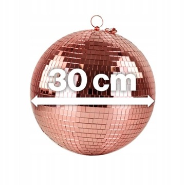 Zestaw Kula LUSTRZANA 30cm różowa dyskotekowa z napędem sieciowym